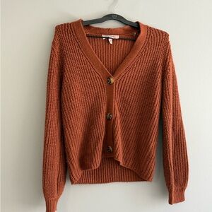 Women's Rust Button-Front Knit Cardigan Sweater